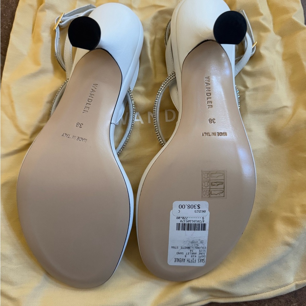 Brand NEW Wandler white heel sandal with crystals - Picture 2 of 4